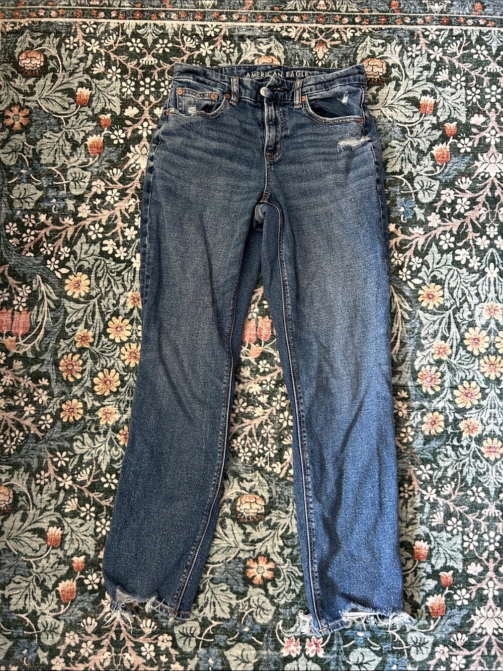 American Eagle Stretch Medium-wash Curvy Straight Jeans | 4R